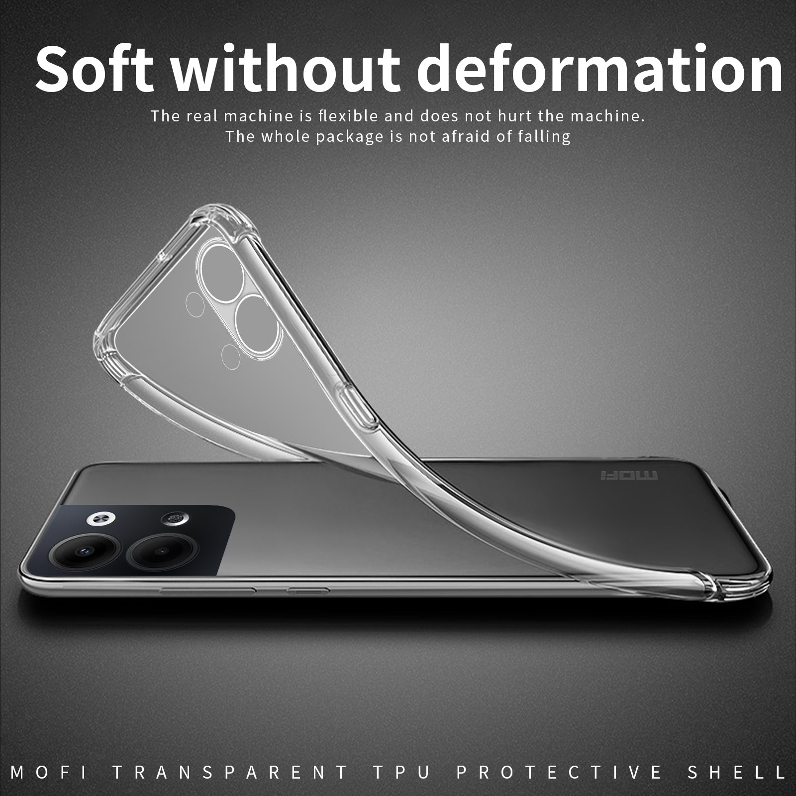 MOFI Transparent Phone Case For Oppo Reno9 5G/Reno9 Pro 5G Shockproof TPU Mobile Phone Cover MOFI Transparent Phone Case For Oppo Reno9 5G/Reno9 Pro 5G Shockproof TPU Mobile Phone Cover